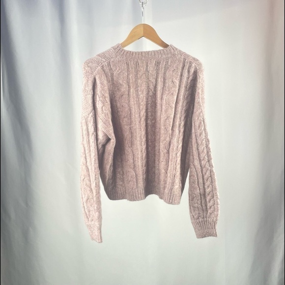 NWT Weekend Stories Alpaca Blend Antonia Cable‎ Crew Neck Pullover in Blush Pink - Picture 9 of 10